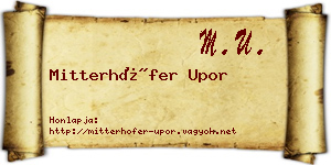 Mitterhöfer Upor névjegykártya